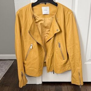 Mango Mustard Leather Jacket